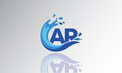 AR Wave Monogram Logo – Creative Splash Letter mark with Water Flow & Motion Effect for Fresh, Dynamic Branding & Aqua-Themed Identity Design
