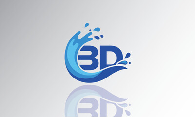 BD Wave Monogram Logo – Creative Splash Letter mark with Water Flow & Motion Effect for Fresh, Dynamic Branding & Aqua-Themed Identity Design
