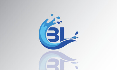 BL Wave Monogram Logo – Creative Splash Letter mark with Water Flow & Motion Effect for Fresh, Dynamic Branding & Aqua-Themed Identity Design
