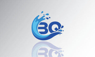 BQ Wave Monogram Logo &ndash; Creative Splash Letter mark with Water Flow & Motion Effect for Fresh, Dynamic Branding & Aqua-Themed Identity Design
