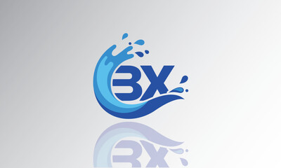 BX Wave Monogram Logo – Creative Splash Letter mark with Water Flow & Motion Effect for Fresh, Dynamic Branding & Aqua-Themed Identity Design
