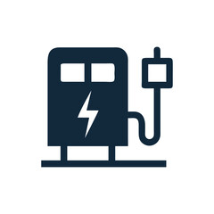 Modern Gas Pump and EV Charger Icons