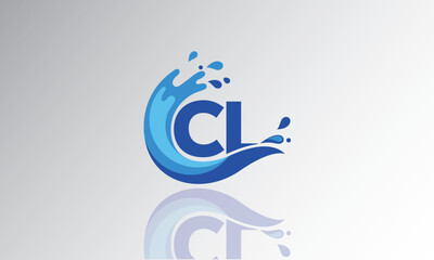 CL Wave Monogram Logo – Creative Splash Letter mark with Water Flow & Motion Effect for Fresh, Dynamic Branding & Aqua-Themed Identity Design
