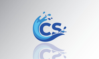 CS Wave Monogram Logo – Creative Splash Letter mark with Water Flow & Motion Effect for Fresh, Dynamic Branding & Aqua-Themed Identity Design
