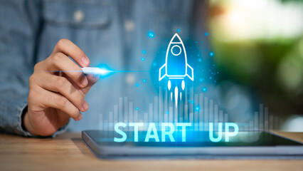  Business start up concept ,New business startups for young entrepreneurs ,new business development ideas ,creativity to bring technology to the next level ,innovative solutions to new problems