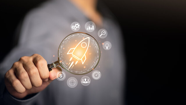  Business start up concept ,New business startups for young entrepreneurs ,new business development ideas ,creativity to bring technology to the next level ,innovative solutions to new problems - Powered by Adobe