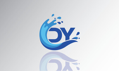 Fototapeta premium DY Wave Monogram Logo – Creative Splash Letter mark with Water Flow & Motion Effect for Fresh, Dynamic Branding & Aqua-Themed Identity Des 