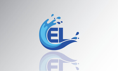 EL Wave Monogram Logo – Creative Splash Letter mark with Water Flow & Motion Effect for Fresh, Dynamic Branding & Aqua-Themed Identity Des
