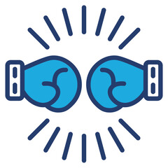 Boxing Glove blue color icon