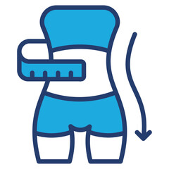 Waist blue color icon