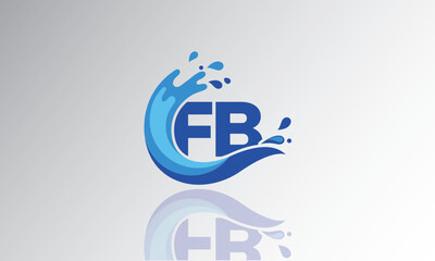 FB Wave Monogram Logo – Creative Splash Letter mark with Water Flow & Motion Effect for Fresh, Dynamic Branding & Aqua-Themed Identity Design
