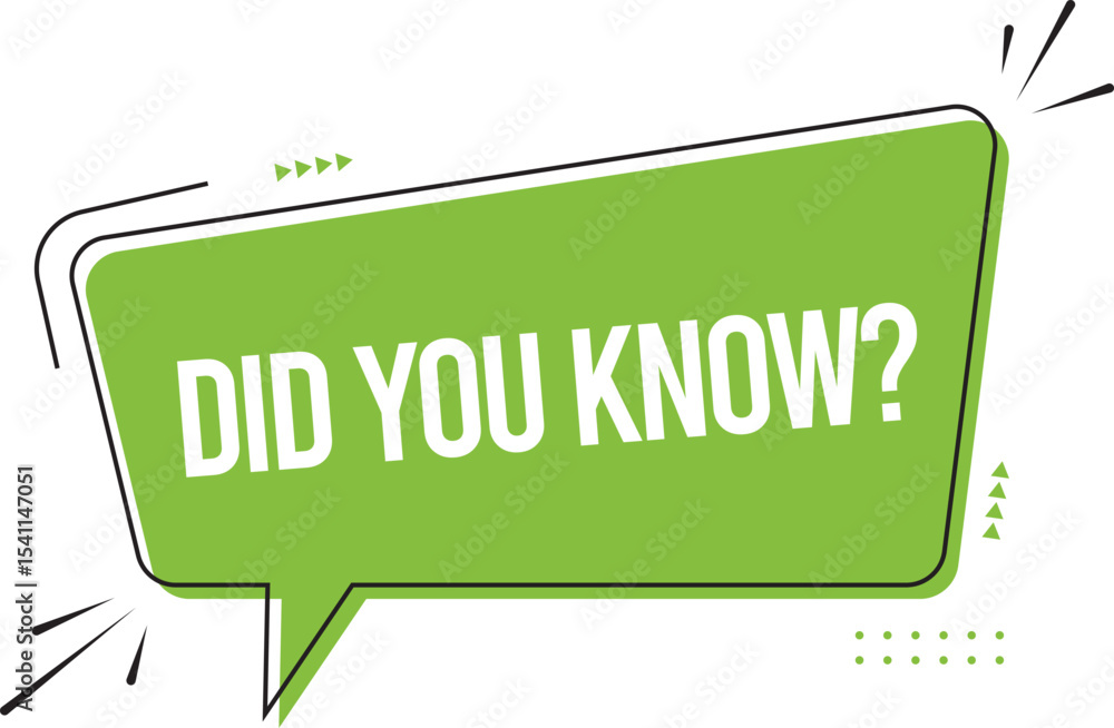 Poster did you know question mark banner design on transparent background. did you know question in speech 