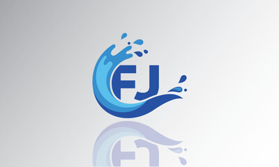 FJ Wave Monogram Logo – Creative Splash Letter mark with Water Flow & Motion Effect for Fresh, Dynamic Branding & Aqua-Themed Identity Design
