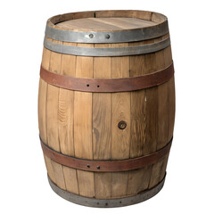 Obraz premium Wooden barrel on transparent background