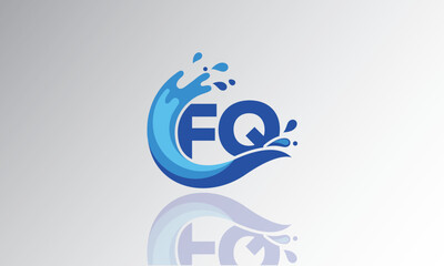 FQ Wave Monogram Logo – Creative Splash Letter mark with Water Flow & Motion Effect for Fresh, Dynamic Branding & Aqua-Themed Identity Design
