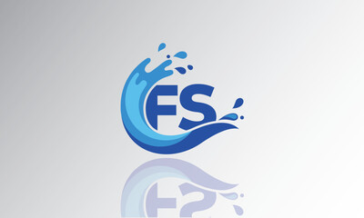 FS Wave Monogram Logo – Creative Splash Letter mark with Water Flow & Motion Effect for Fresh, Dynamic Branding & Aqua-Themed Identity Design
