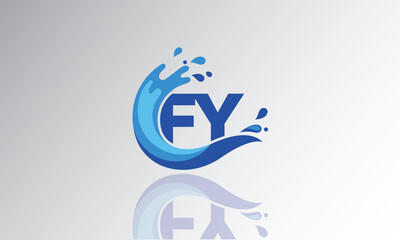 FY Wave Monogram Logo – Creative Splash Letter mark with Water Flow & Motion Effect for Fresh, Dynamic Branding & Aqua-Themed Identity Design
