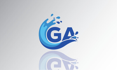 GA Wave Monogram Logo – Creative Splash Letter mark with Water Flow & Motion Effect for Fresh, Dynamic Branding & Aqua-Themed Identity Design
