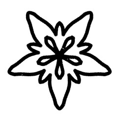 Artistic Hand Drawn Star Flower Shape