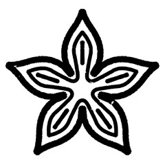 Abstract Black Flower Star Design