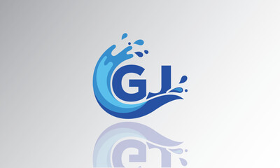 GJ Wave Monogram Logo – Creative Splash Letter mark with Water Flow & Motion Effect for Fresh, Dynamic Branding & Aqua-Themed Identity Design
