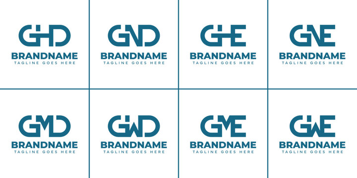 Letters GHD GND GMD GWD GHE GNE GME GWE Monogram Logo Set