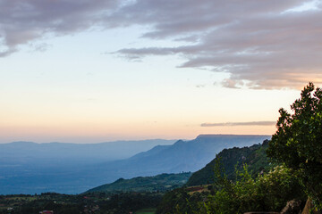 blue and orange sunset in rift valley, kenya, africa