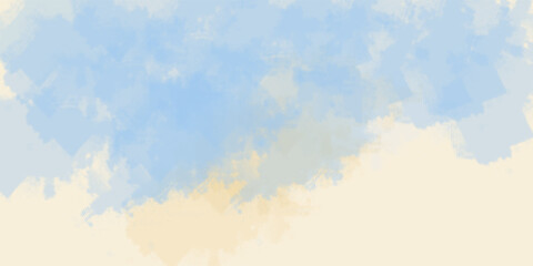 Blue and yellow watercolor vector texture background for poster, cover, banner, flyer, cards. Hand drawn summer illustration for design. Summer minimalistic background. Paper texture. eps 10