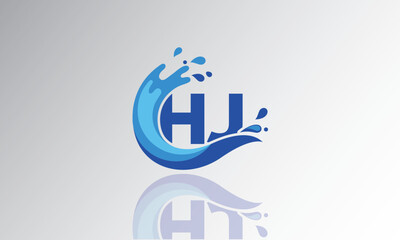 HJ Wave Monogram Logo – Creative Splash Letter mark with Water Flow & Motion Effect for Fresh, Dynamic Branding & Aqua-Themed Identity Design
