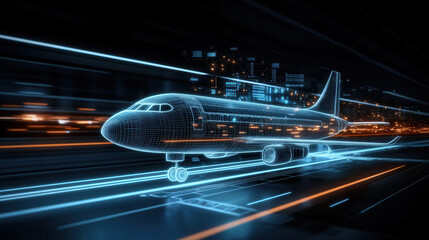 Innovative airline warning center building travel safety with airplane technology in urban environments