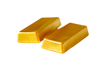 Two shiny gold bars resting on a black background symbolizing wealth