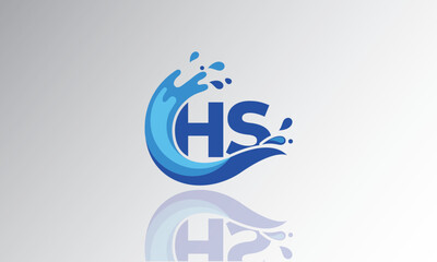 HS Wave Monogram Logo – Creative Splash Letter mark with Water Flow & Motion Effect for Fresh, Dynamic Branding & Aqua-Themed Identity Design
