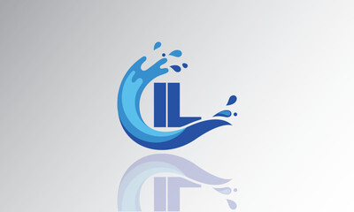 IL Wave Monogram Logo &ndash; Creative Splash Letter mark with Water Flow & Motion Effect for Fresh, Dynamic Branding & Aqua-Themed Identity Design
