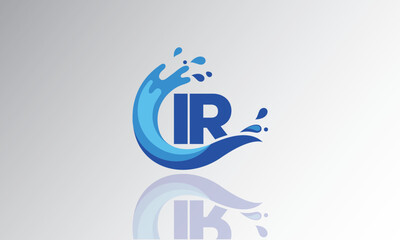 IR Wave Monogram Logo – Creative Splash Letter mark with Water Flow & Motion Effect for Fresh, Dynamic Branding & Aqua-Themed Identity Design
