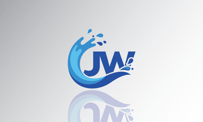 JW Wave Monogram Logo – Creative Splash Letter mark with Water Flow & Motion Effect for Fresh, Dynamic Branding & Aqua-Themed Identity Design
