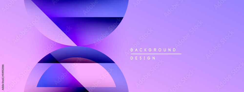 Poster Abstract purple design. Overlapping shapes create dynamic visual effect. Gradient colors suggest depth, modern aesthetic.