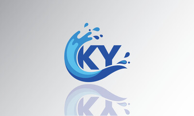 KY Wave Monogram Logo – Creative Splash Letter mark with Water Flow & Motion Effect for Fresh, Dynamic Branding & Aqua-Themed Identity Design
