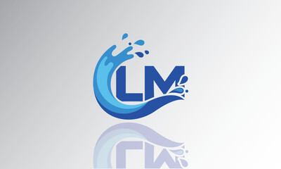 LM Wave Monogram Logo – Creative Splash Letter mark with Water Flow & Motion Effect for Fresh, Dynamic Branding & Aqua-Themed Identity Design
