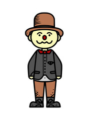 cartoon doodle old man with a bow tie
