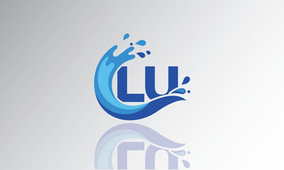 LU Wave Monogram Logo – Creative Splash Letter mark with Water Flow & Motion Effect for Fresh, Dynamic Branding & Aqua-Themed Identity Design
