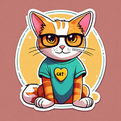cat with a cup of coffee