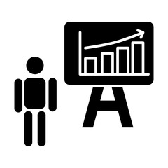 vector illustration of profit presentation glyph icon