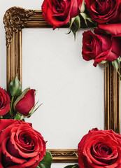 red roses and frame