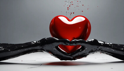 hand holding a red heart