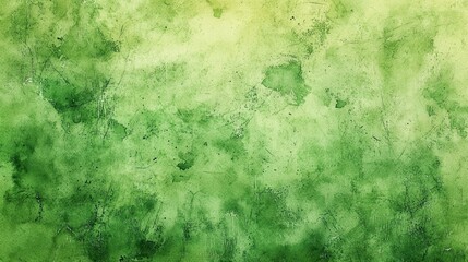 A green and yellow abstract watercolor painting with a textured, grungy background.