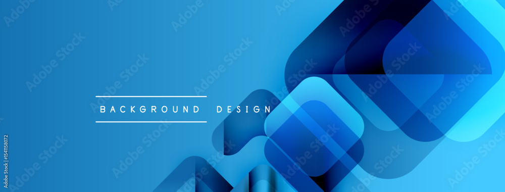 Aufkleber Abstract blue design features overlapping squares, gradients, dynamic composition. Modern aesthetic suitable for backgrounds, presentations.