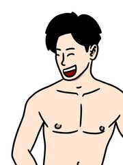 Fototapeta premium cartoon man in underwear on white background