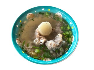 a cuisine photo of pork soup