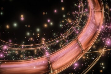 Abstract swirling rings with particles