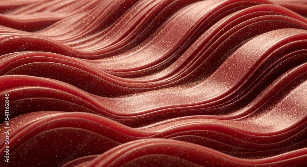 Poster wavy red surface with glittery specks creating an abstract and textured visual representation art
